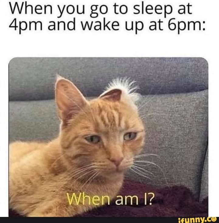When you go to sleep at and wake up at
ck
SS
When am I?