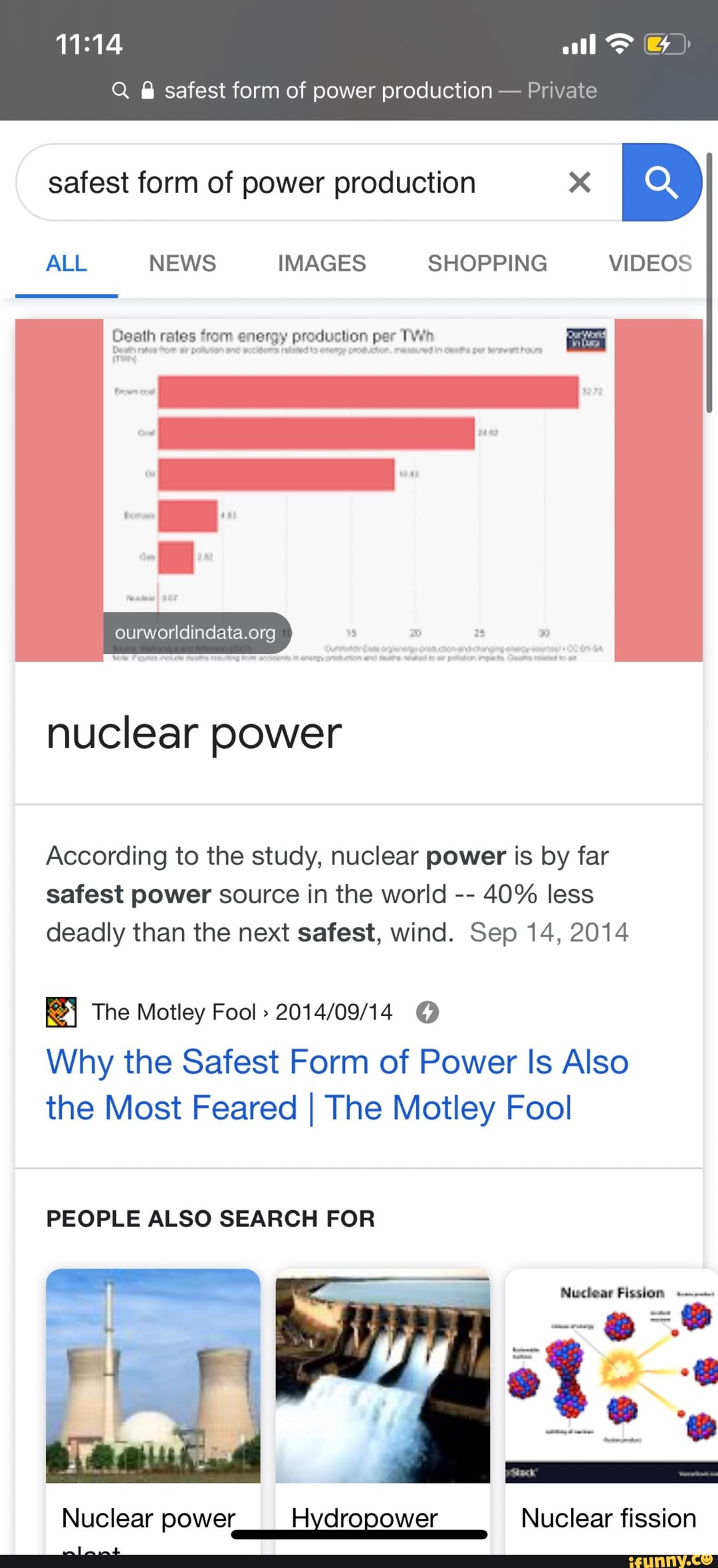 Q safest form of power production Private safest form of power