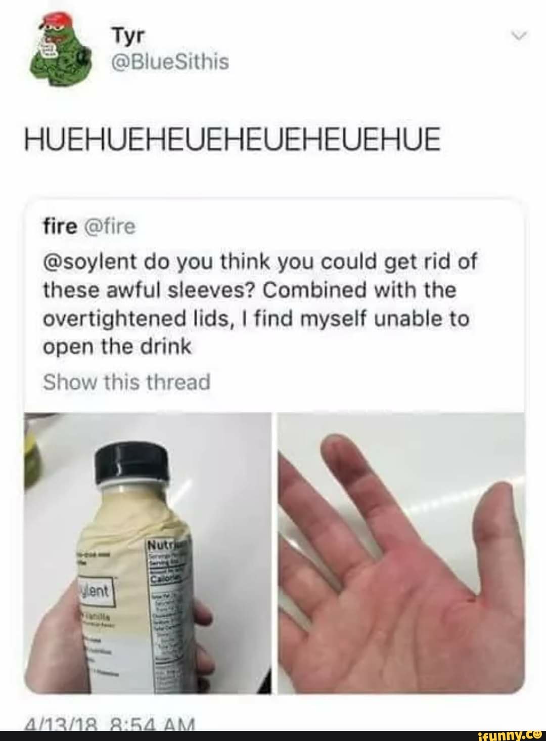 Soylent Do You Think You Could Get Rid Of These Awful Sleeves Combined With The Overtightened Lids I Find Myself Unable To Open The Drink Show This Thread
