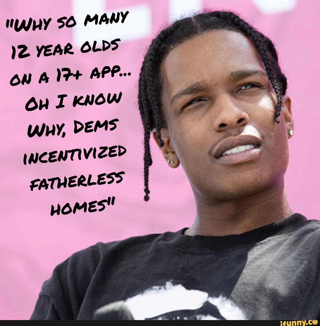 MANY
12 YEAR OLDS APP.
On I KNOW wy, DEMS CENTIVIZED FATHERLESS Homes"