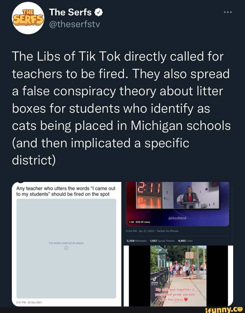The Serfs The Libs of Tik Tok directly called for teachers to be fired