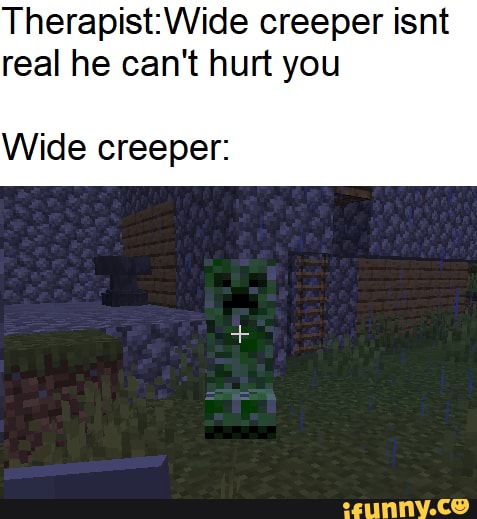 Creeper isnt real he can't hurt you Wide creeper: - iFunny