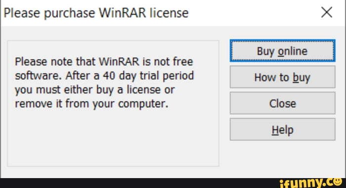 winrar is not free software