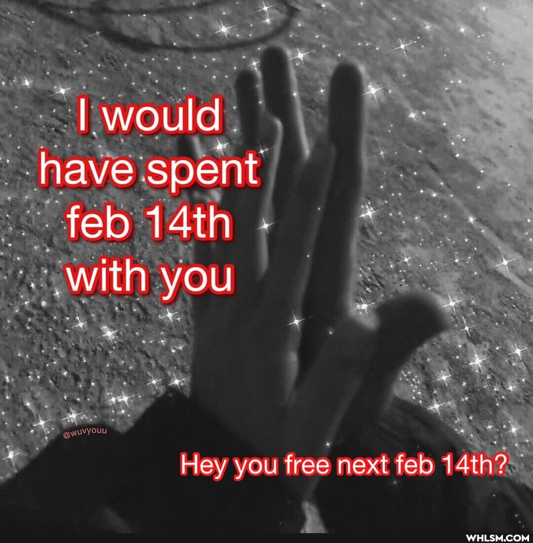 would have spent feb 14th with you
Hey you free next feb 14th?