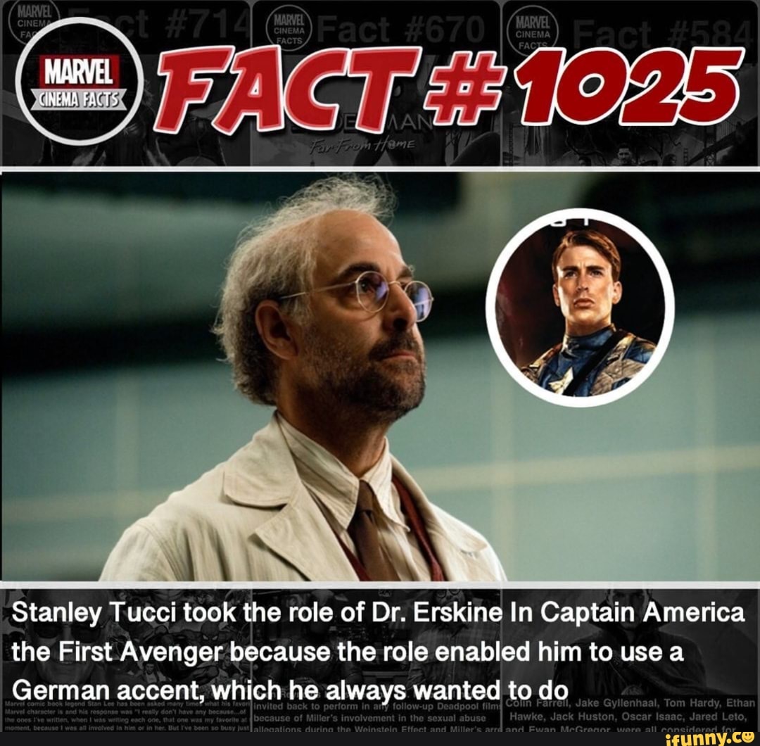 Stanley Tucci took the role of Dr. Erskine In Captain America the First