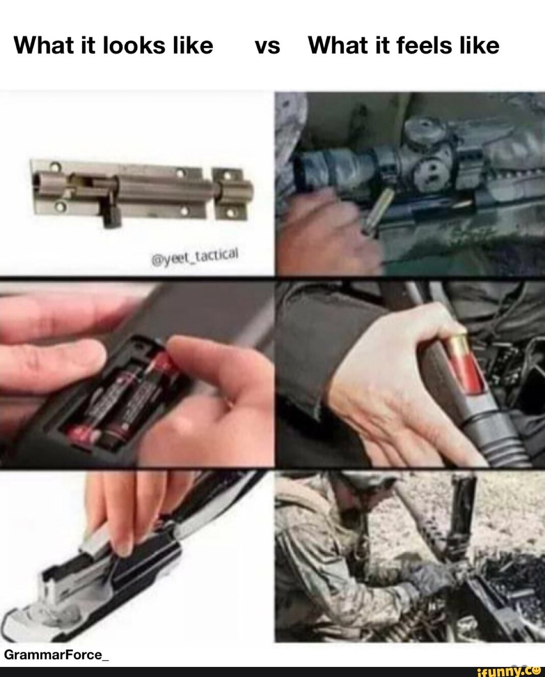 What it looks like vs What it feels like