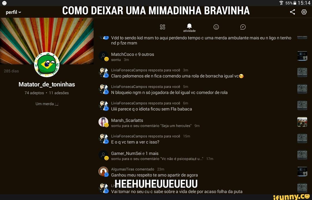 perl oo DEIXAR UMA MIMADINHA BRAVINHA ©
Claro pelomenos comendo rola igual ve@
LiviaFonsecaCampos resposta para você Sm
N bloqueio só jogadora de lol igual comedor de rola
Matator de toninhas Ss
FARTA RE
Uili parece q o
idiota ficou sem
Fla babaca
©® sorriu para o seu comentario "Ve nao é psicopataé u.
Pete A
Ganhou meu respeito te amo apartir de agora
E
Vai tomar no seu cu c
sabe sobre a vida dele por acaso folha da puta
