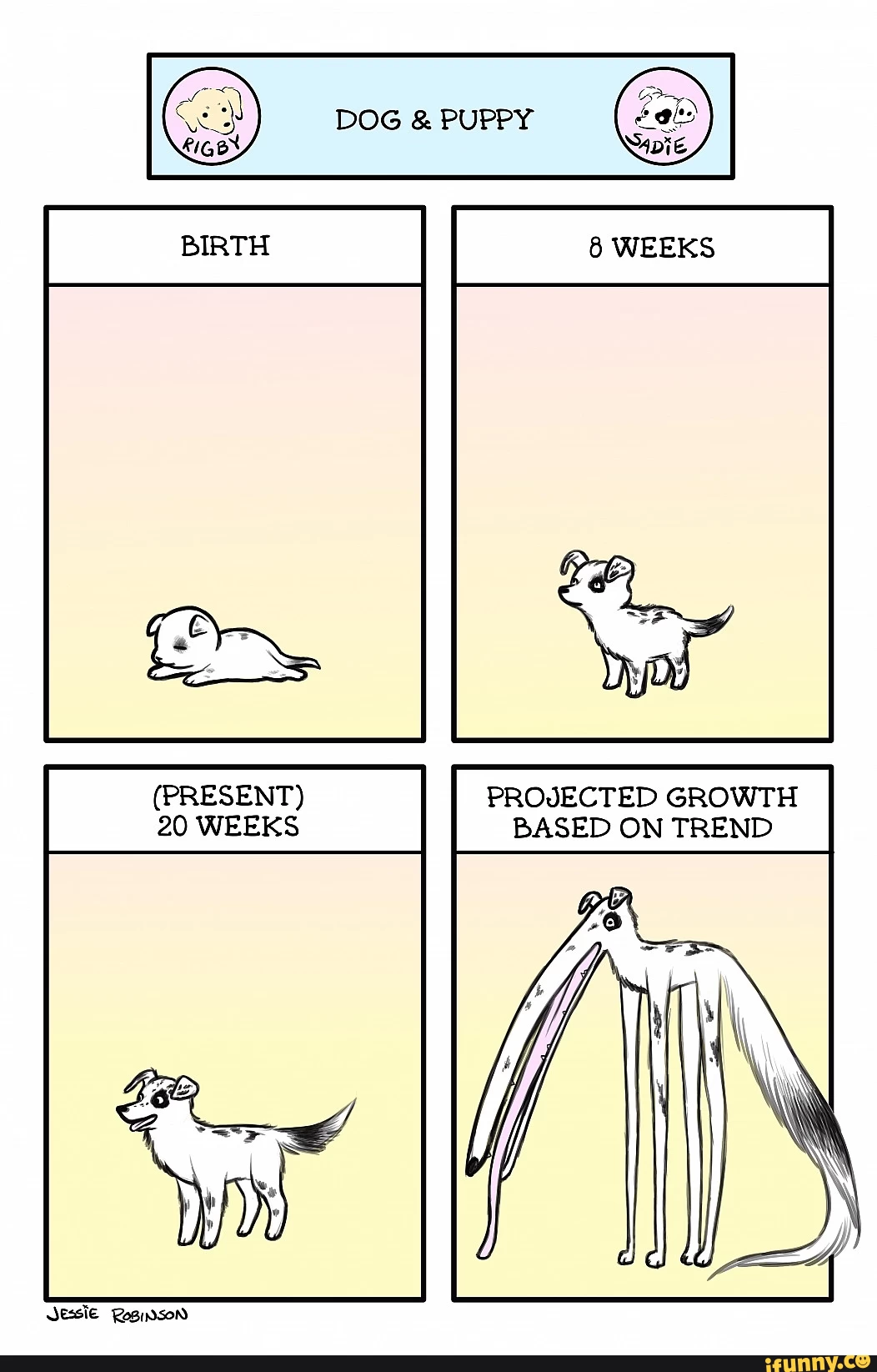 a puppy extrapolated to adulthood 