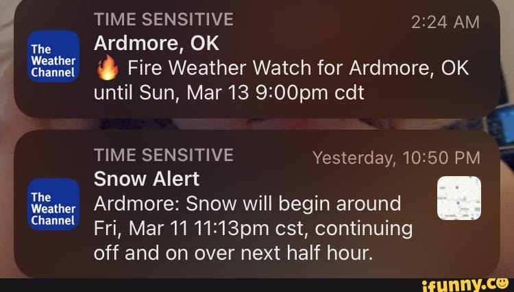He Weather Channel he Weather Channel The Ardmore, OK Channel Fire Weather Watch for OK
