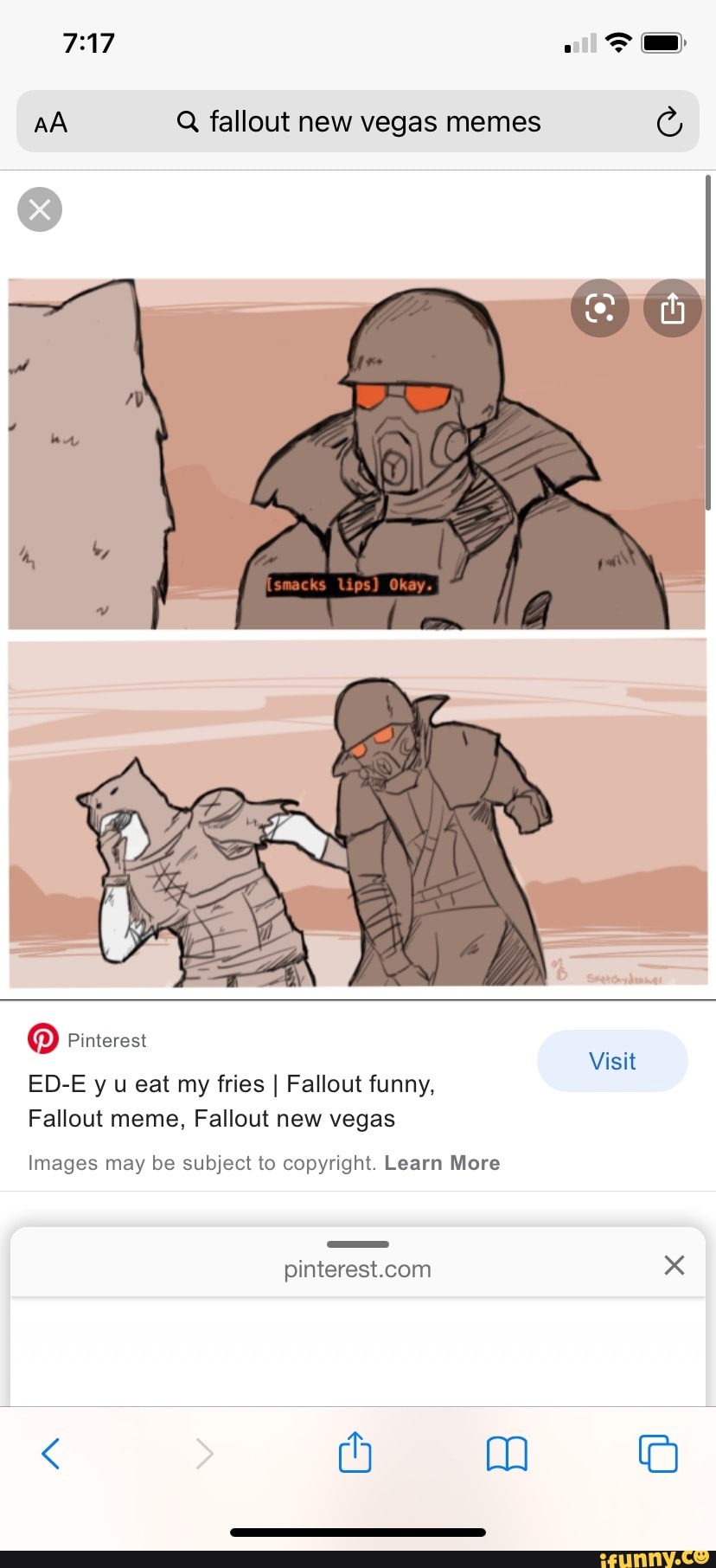 AA Q fallout new vegas memes Pinterest ED-E y u eat my fries I Fallout funny,  Fallout meme, Fallout new vegas Visit Images may be subject to copyright.  Learn More 