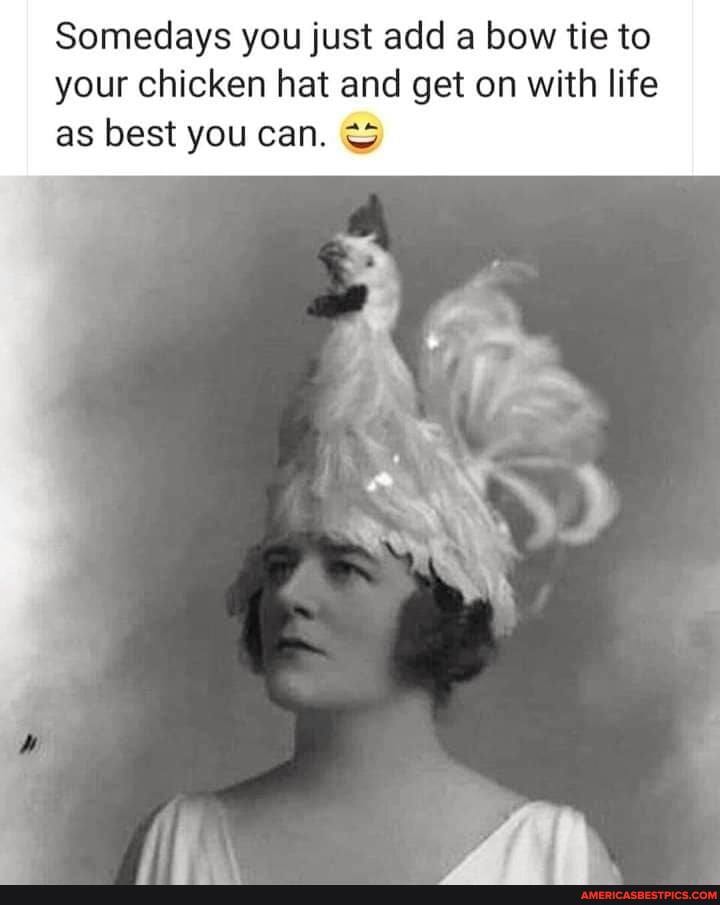 Somedays you just add a bow tie to your chicken hat and get on with life as best you can.