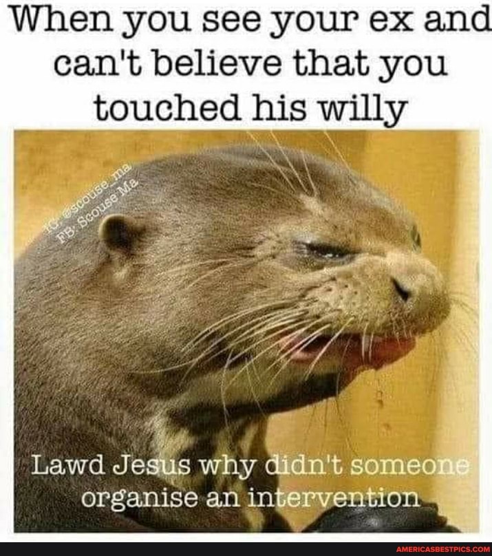When you see your ex and can't believe that you touched his willy
Lawd Jesus why didn't SOmeones organise an intervention