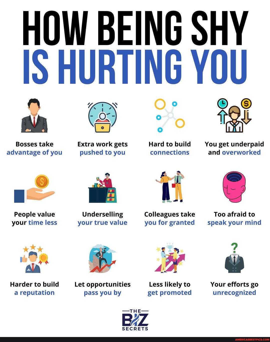 HOW BEING SHY IS HURTING YOU Bosses take advantage of you People value ...