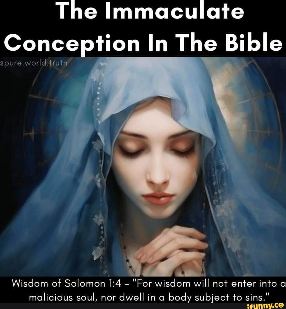 The Immaculate Conception In The Bible truth Wisdom of Solomon - 