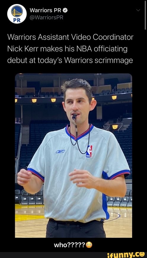 Warriors PR Warriors Assistant Video Coordinator Nick Kerr makes his