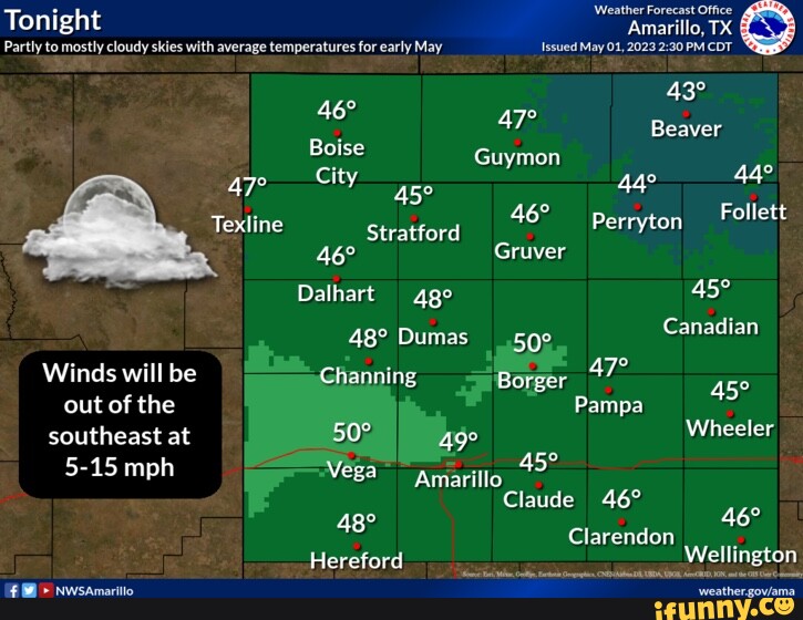 Tonight Partly to mostly cloudy skies with average temperatures for