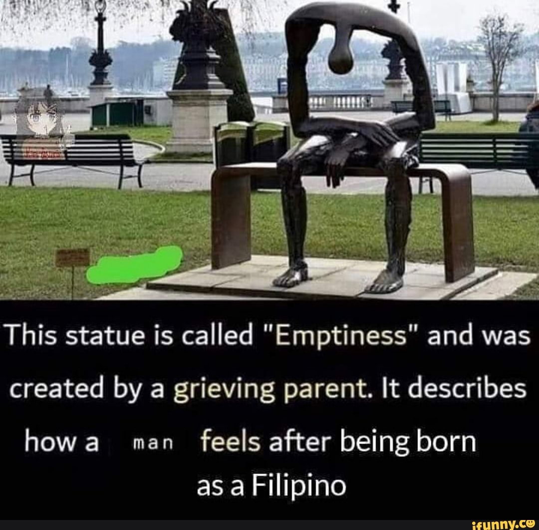 This statue is called "Emptiness" and was created by a grieving parent