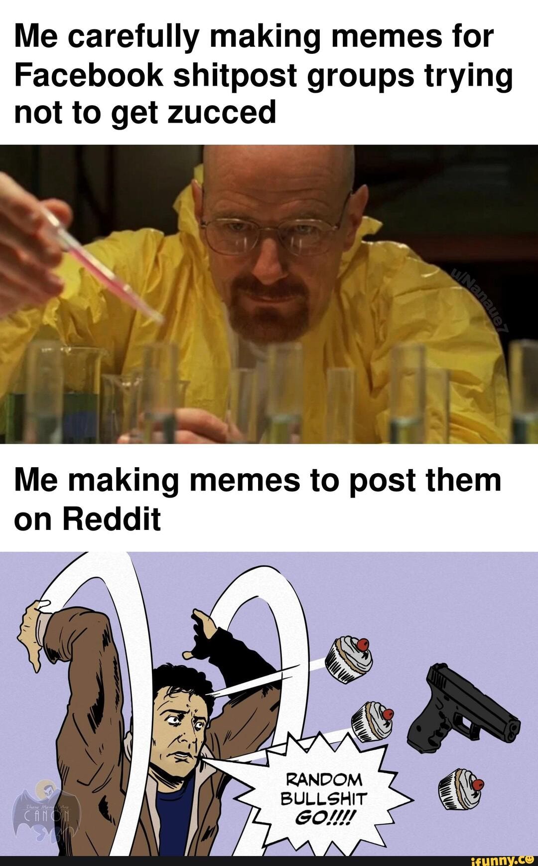 Me carefully making memes for Facebook shitpost groups trying not to