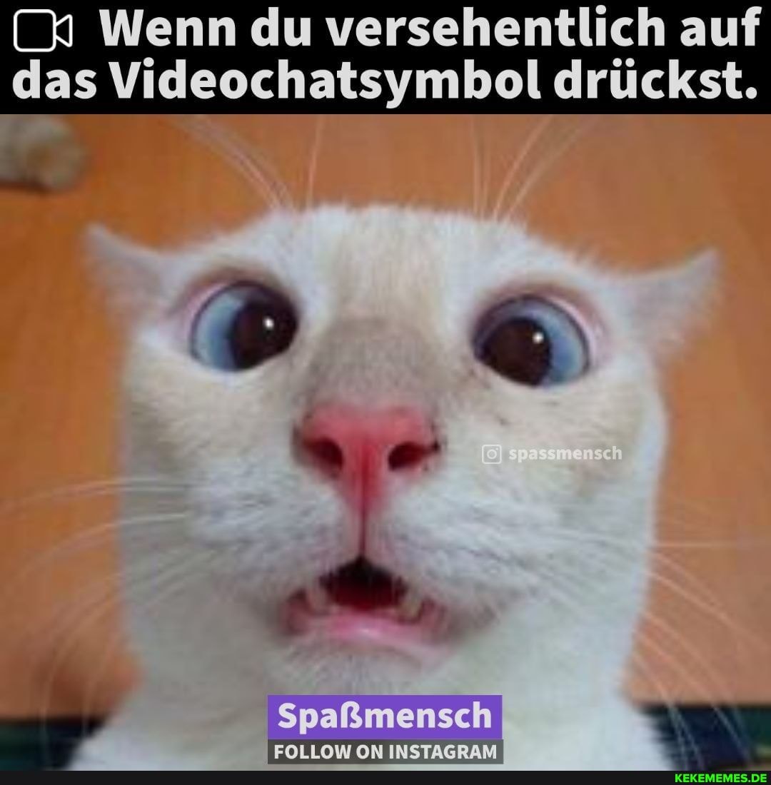 Wenn du versehentlich auf das Videochatsymbol drückst.
Spaßmensch
ER