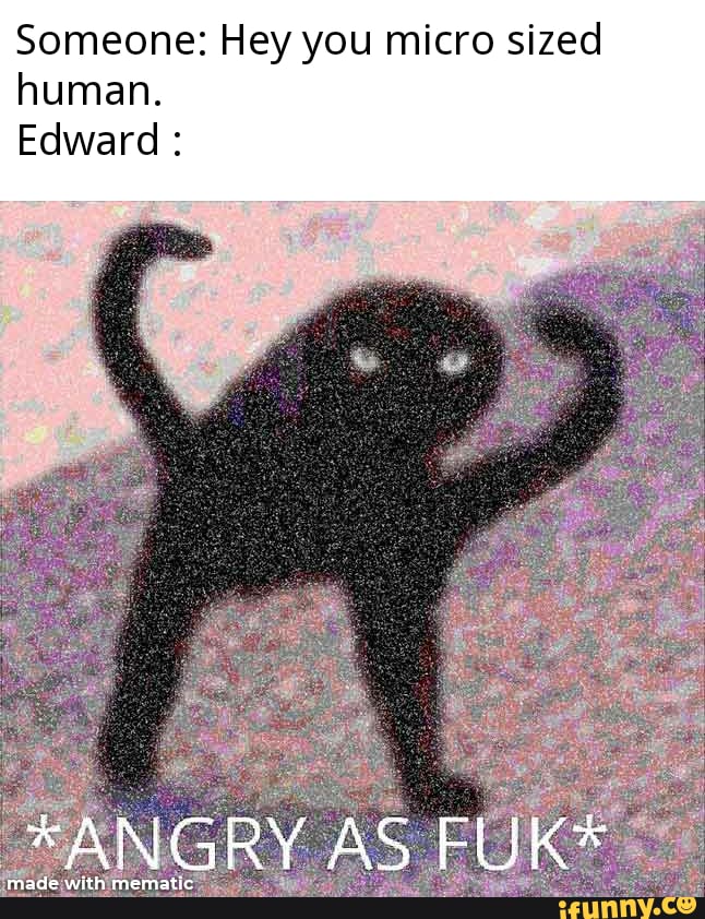 Someone: Hey you micro sized human.
Edward :