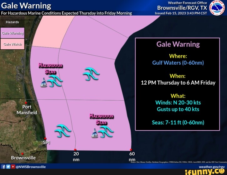 Weather Forecast Office Gale Warning TX For Hazardous Marine Conditions