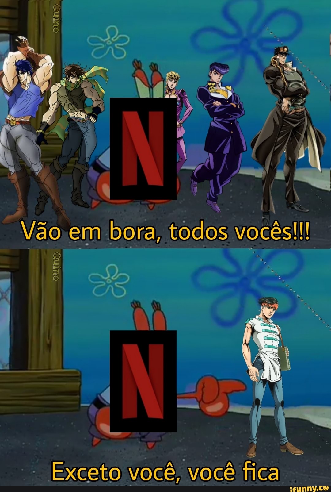 todos voc
ão em bora
Quino,
Exceto você, você fica.