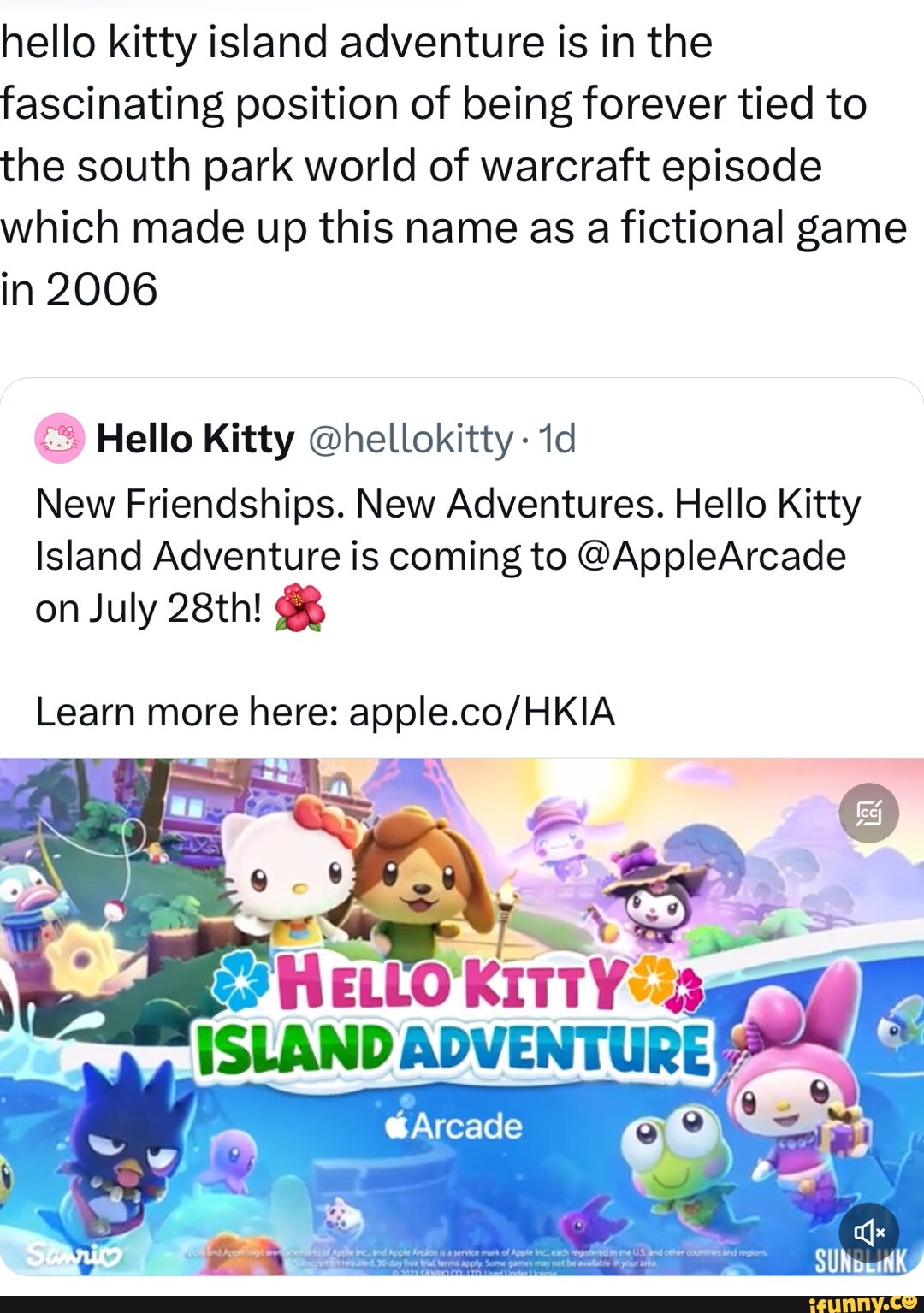 Hello Kitty Island Adventure - South Park Meme Becomes Reality
