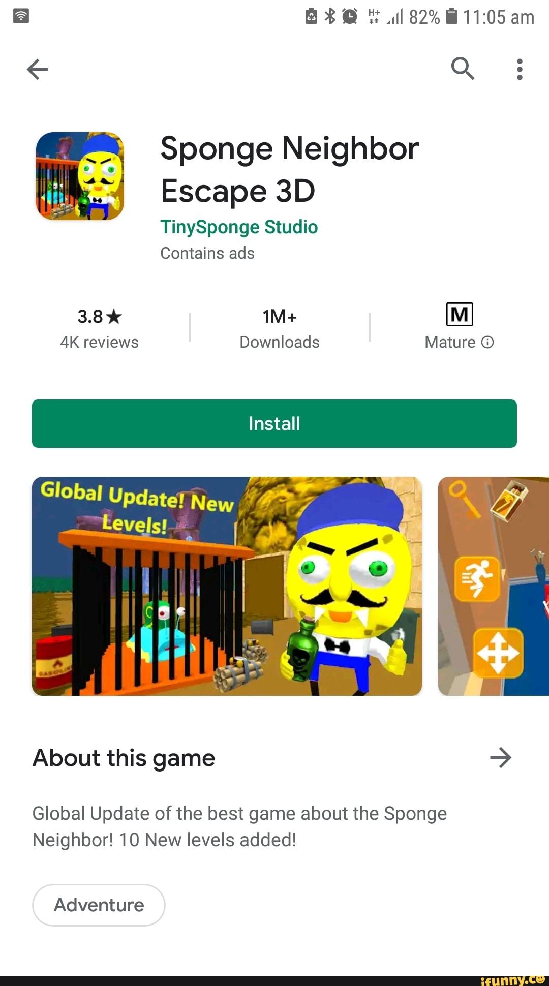 Sponge Neighbor Escape TinySponge Studio Contains ads reviews Downloads