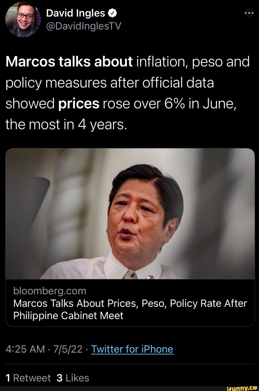 Marcos talks about inflation rising over 6% in June, most in 4 years. 7 ...