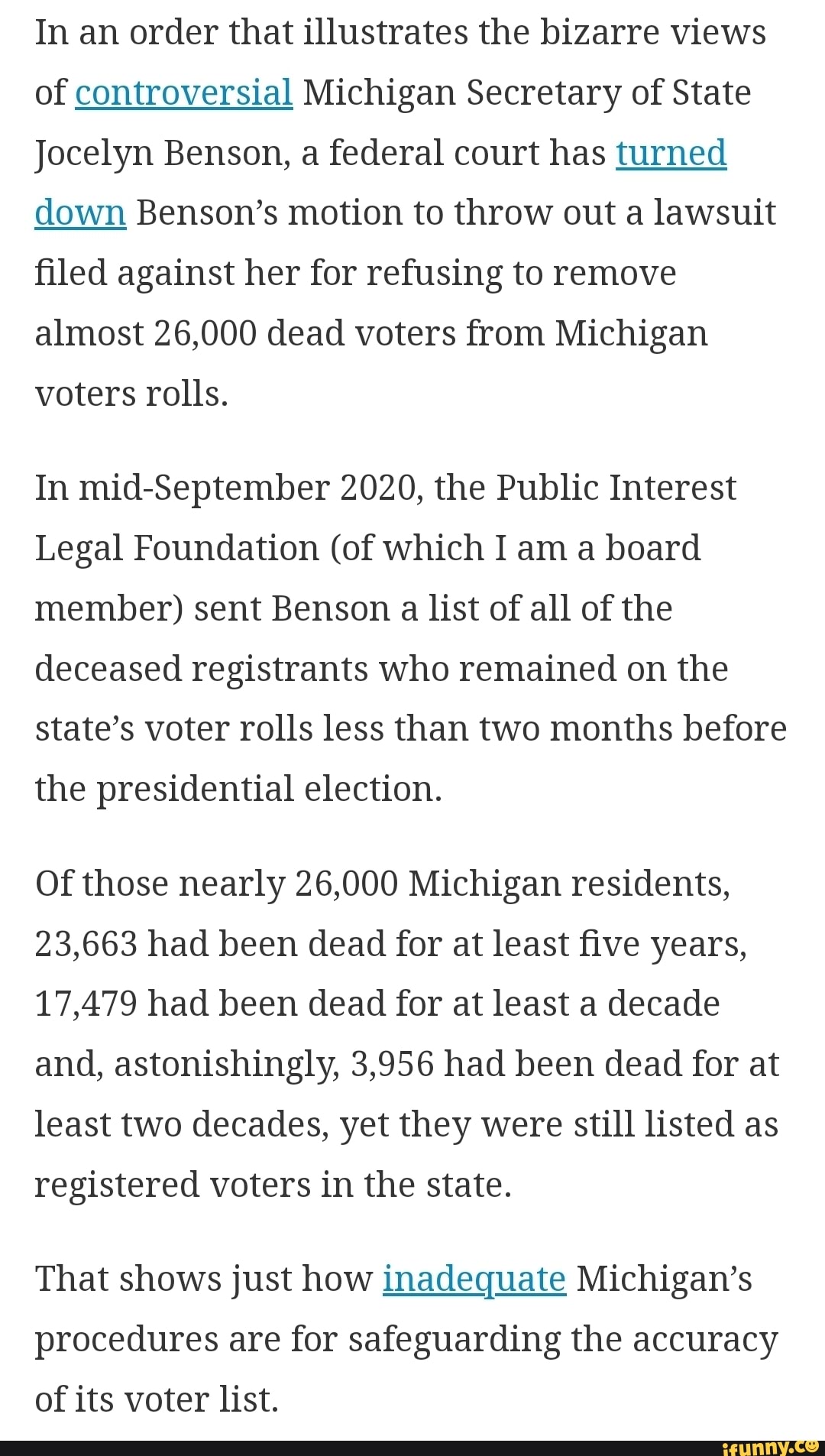 In an order that illustrates the bizarre views of controversial