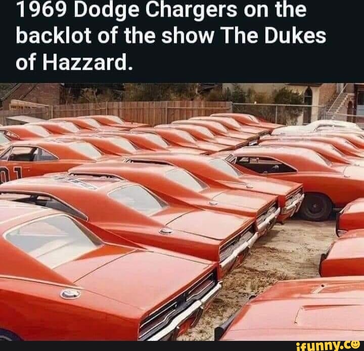 1969 Dodge Chargers on the backlot of the show The Dukes of Hazzard