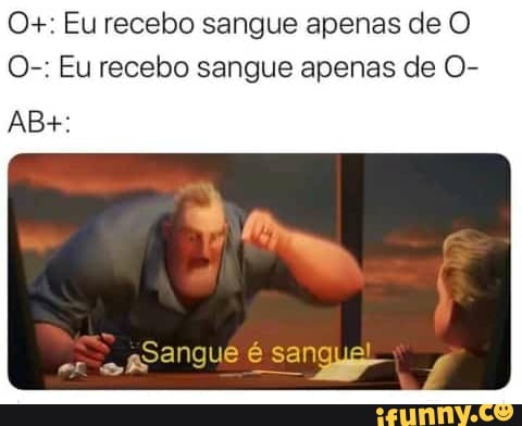 O+: Eu recebo sangue apenas de O
O-: Eu recebo sangue apenas de O-
1
És I
é
sangue