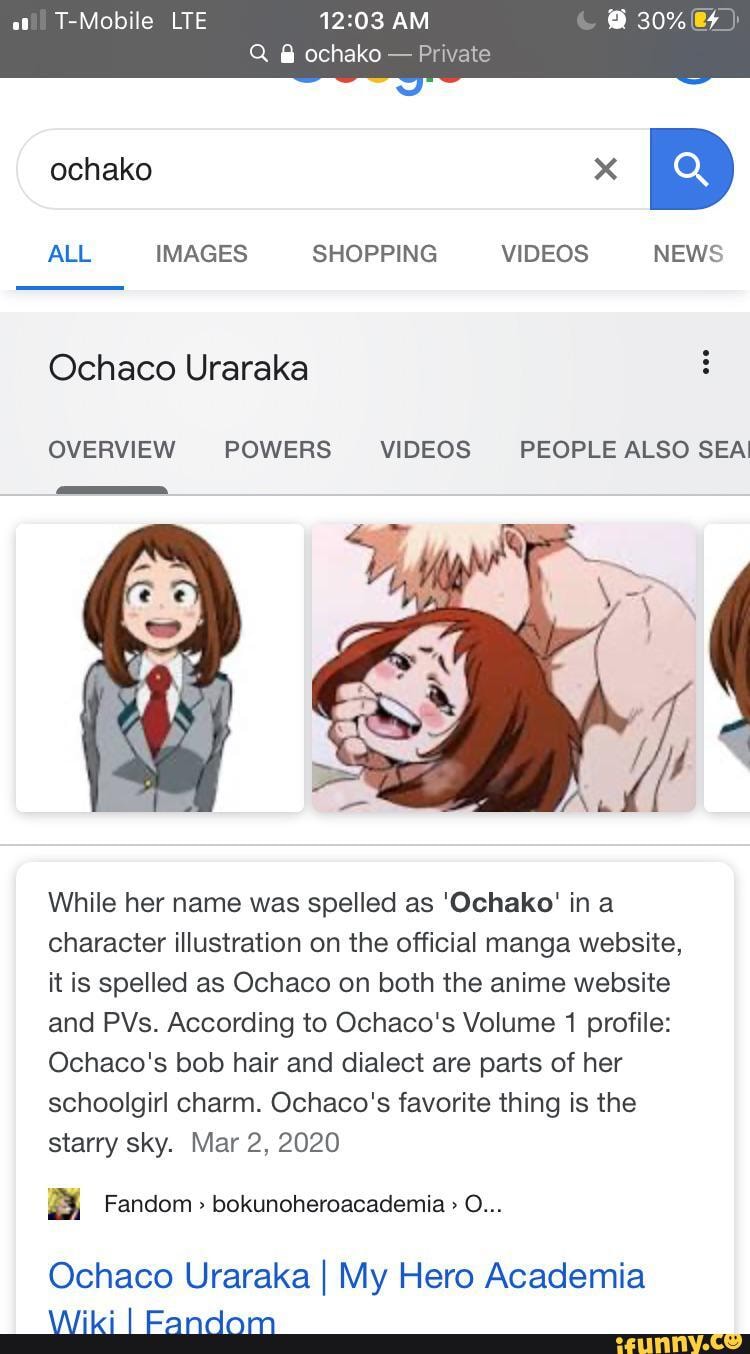 Q ochako Private Ochaco Uraraka OVERVIEW POWERS VIDEOS PEOPLE ALSO SEA!  While her name was spelled