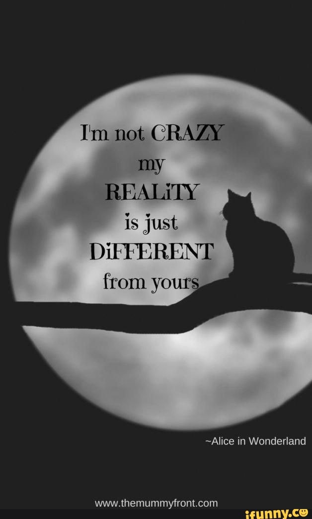 Im Not Crazy My Reality Is Just Different From Your ~alice In Wonderland Ifunny 3324