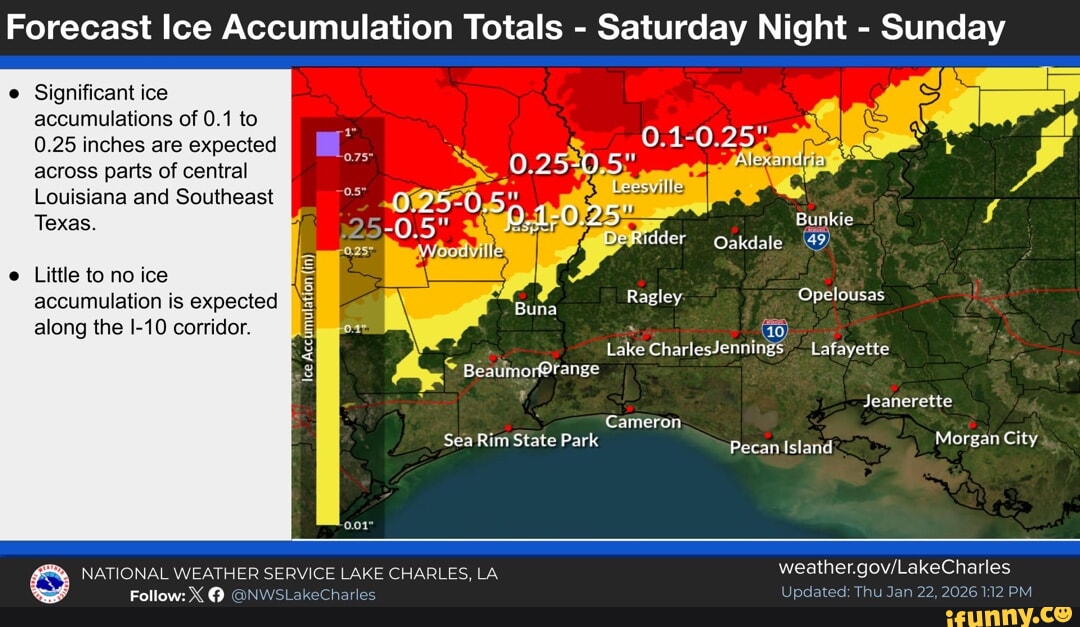 Forecast Ice Accumulation Totals - Saturday Night - Sunday e ...