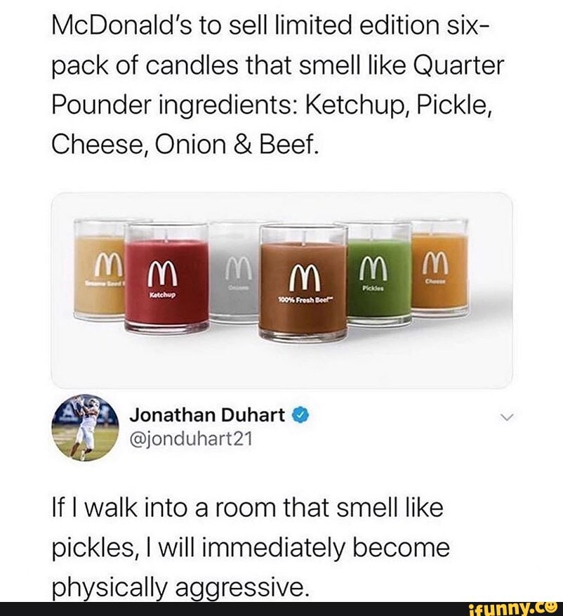 McDonald's to sell limited edition six pack of candles that smell like