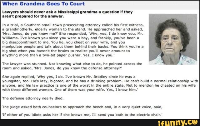 When Grandma Goes To Court Lawyers aren't should prepared ...