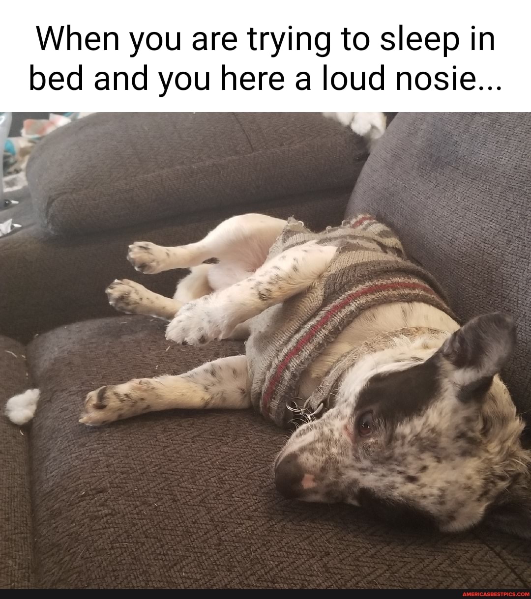 When you are trying to sleep in bed and you here a loud nosie...