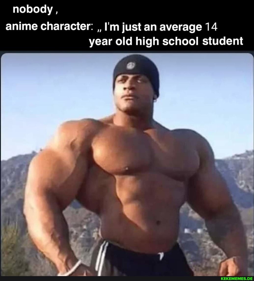 nobody, anime character. I'm just an average 14 year old high school student