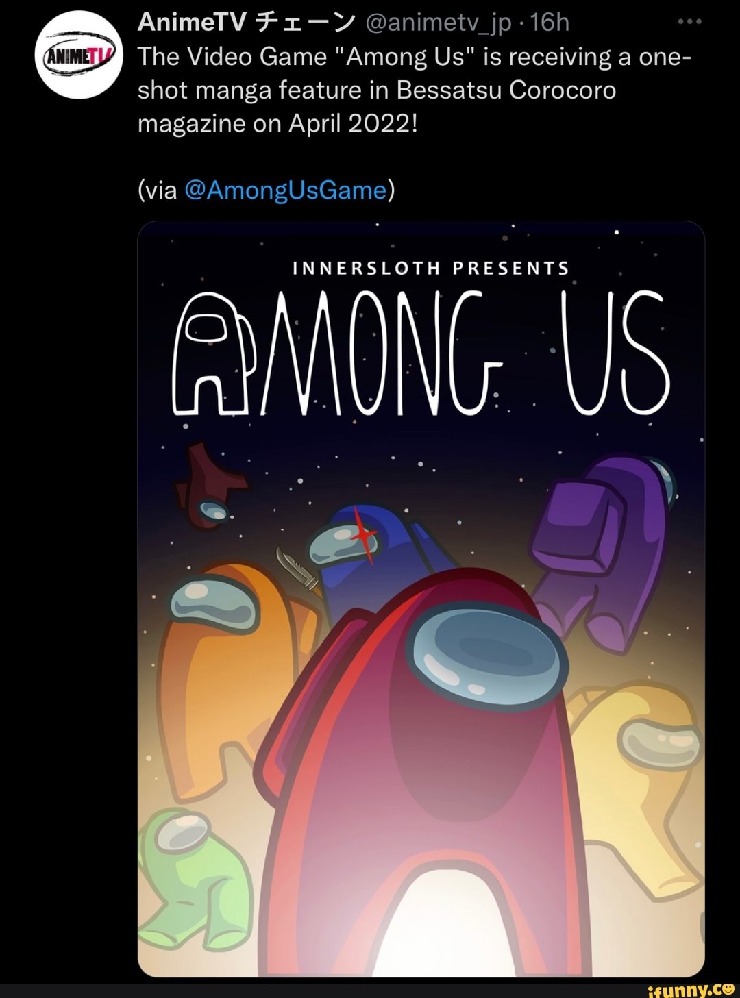 AnimeTV -Y @animetv_jp The Video Game "Among Us" Is Receiving A One ...