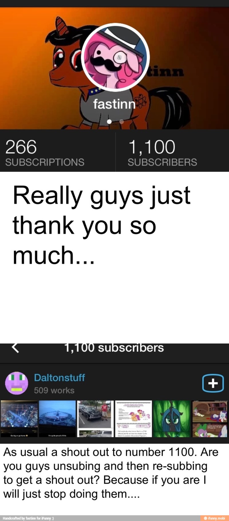 Really guys just
thank you so
As usual a shout out to number 1100. Are