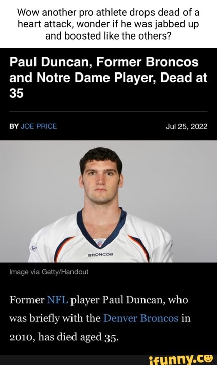 Former Notre Dame and NFL Player Paul Duncan Dead at 35