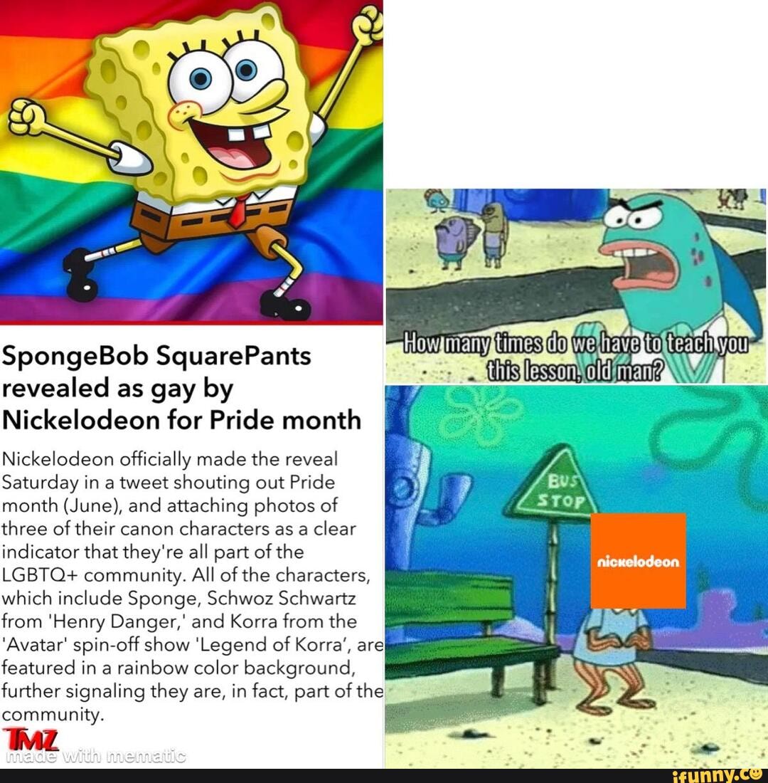 Spongebob Squarepants Revealed As Gay By Nickelodeon For Pride Month Nickelodeon Officially Made 9389
