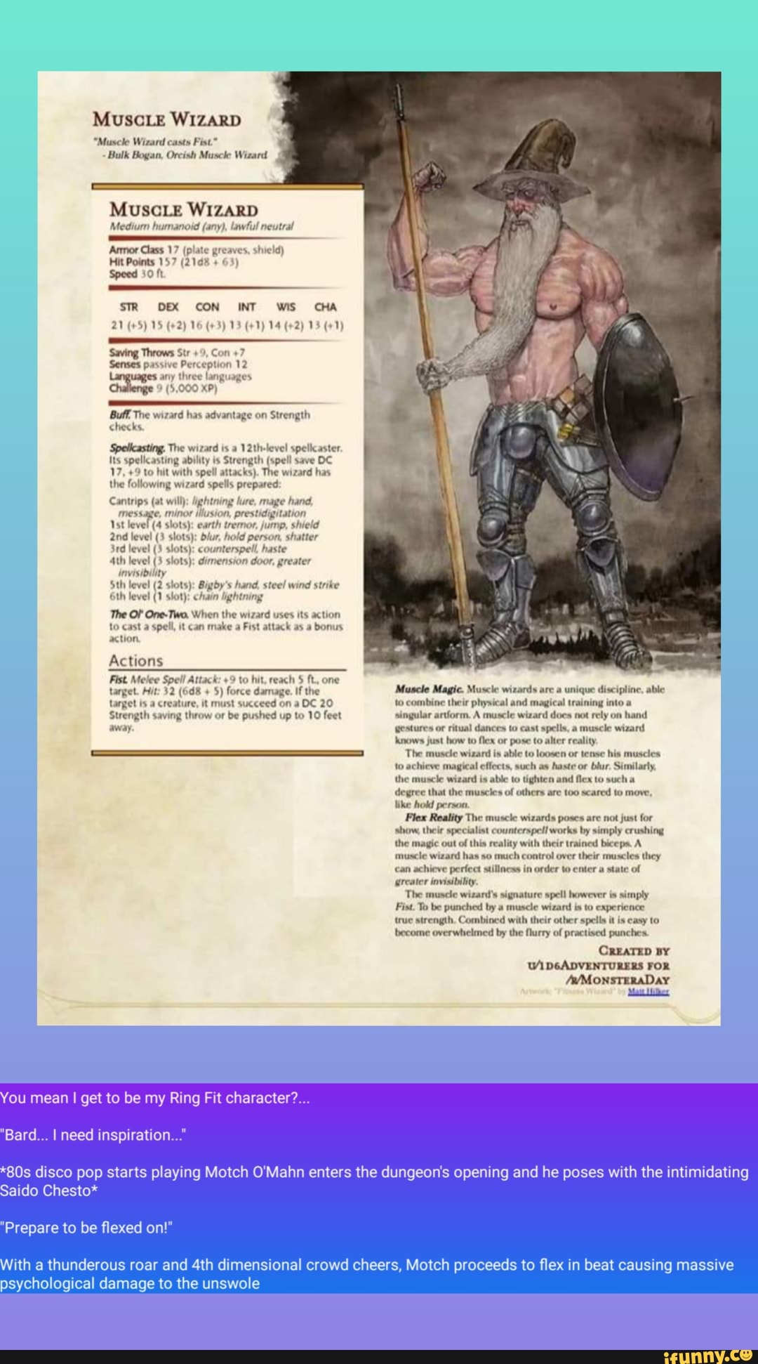 MUSCLE WIZARD "Muscle Wizard casts Fist." Bulk Bogan, Oreish Muscle