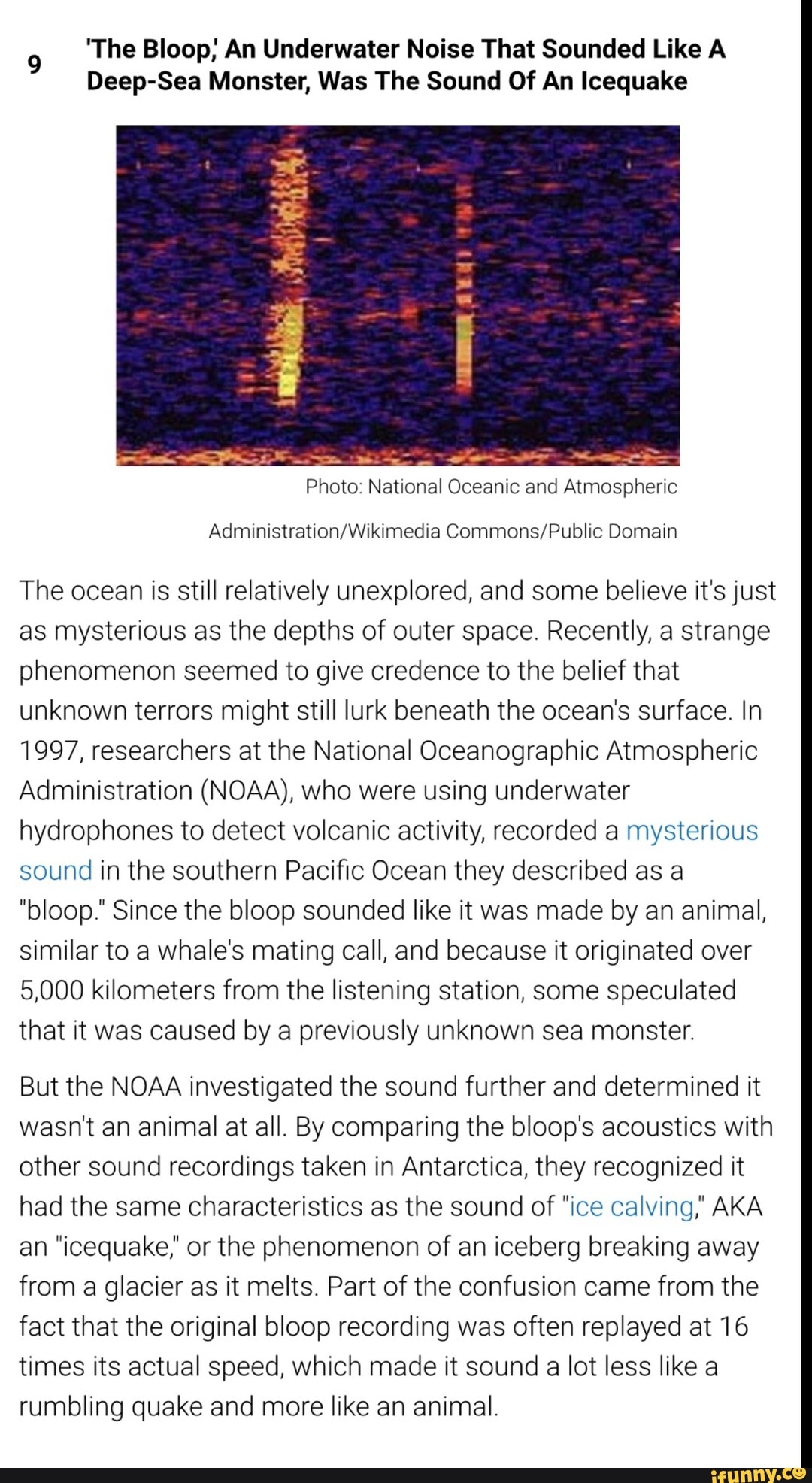 'The Bloop; An Underwater Noise That Sounded Like A Deep-Sea Monster ...