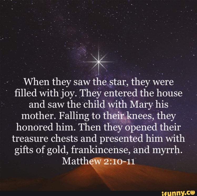 When they saw the star, they were filled with joy. They entered the ...