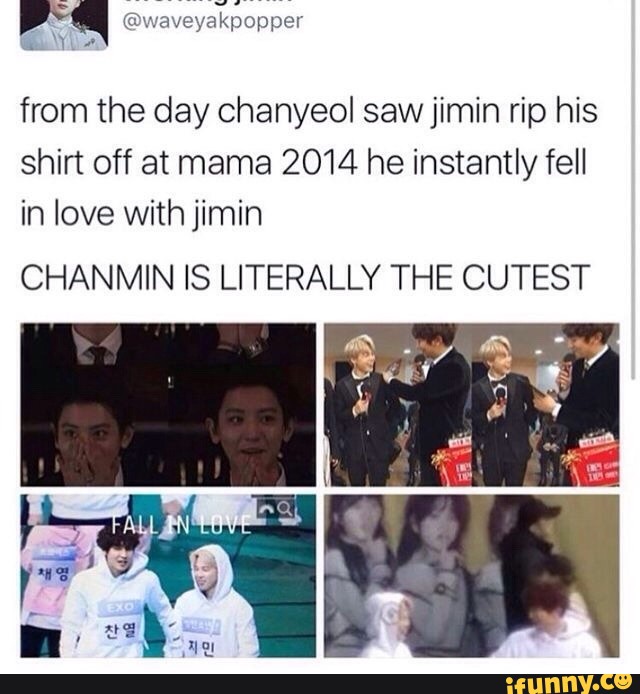 From the day chanyeol saw jimin rip his shirt off at mama 2014 he ...