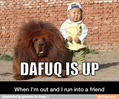 E
A
DAFUO SUP
When I'm out and I run into
a
friend - When I'm out and I run into a friend