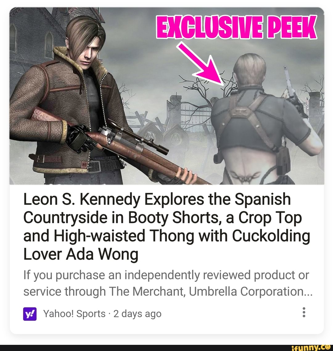 Leon S. Kennedy Explores the Spanish Countryside in Booty Shorts, a Crop  Top and High-waisted