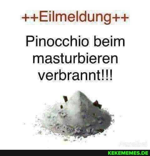 ++Eilmeldung++
Pinocchio beim masturbieren verbrannt!!!